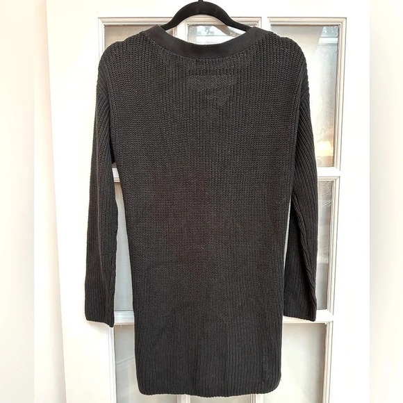Guess Y2K Guess Los Angeles | Black Crochet Lace Up Sweater Size Medium M - Picture 2 of 7